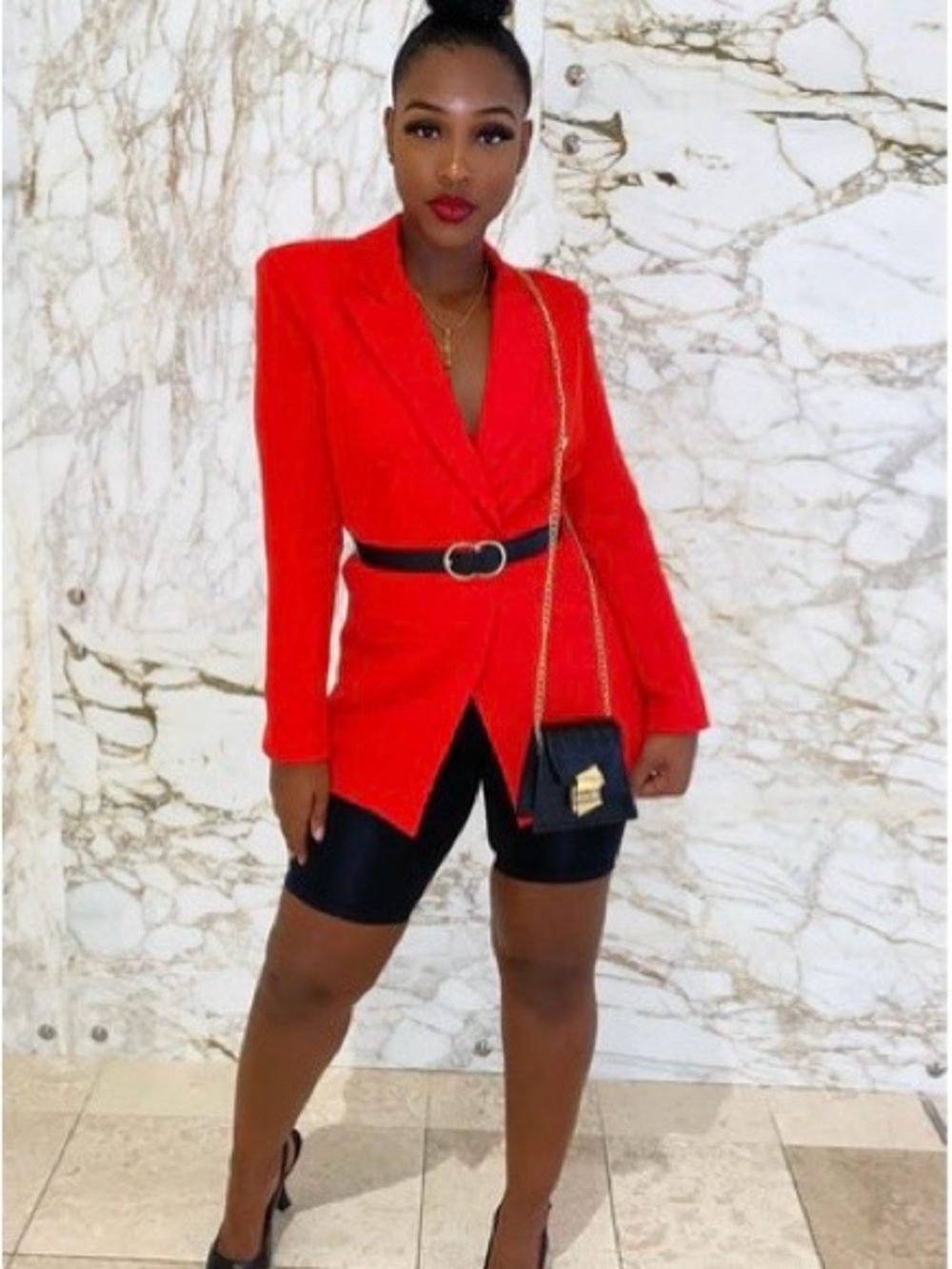 Fashion Nova Doing My Own Thing Red Blazer L